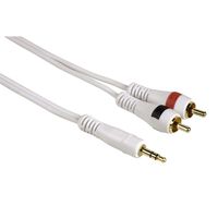 Hama Connection Cable MP3 - Amplifier - 3.5mm Jack - 2 RCA (phono) - 2m - 3.5mm - 2 x RCA - 2 m - Weiß