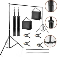 Jiubiaz 2x2m Pozadí Systém Photo Studio Background Tripod Set Greenscreen 3 barvy
