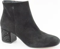Paul Green Samtziege schwarz Damen Stiefelette in Schwarz, Größe 7.5