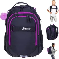 Schulrucksack Elephant Hero Signature Rucksack Mädchen Schultasche backpack Schulranzen  Schule Tasche 13015 Tiff Lila Violett Black