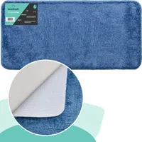 Badematte - 60 x 120 cm - Blau - Große rutschfeste Duschmatte Badezimmermatte oder Toilettenmatte