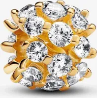 Pandora 763234C01 Charm Damen Zirkonia Weiss Funkelnd Rund Vergoldet
