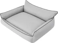 Hundebett Haustierbett Liegen Hundekissen Kissen Bett Hundeliege Hundematratze Sofa Tierbett Hundesofa Matratze, XXXL - 132 x 106 cm, Asche Ökoleinen