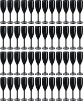 Schramm® Mehrweg Sektgläser in schwarz wählbar 6, 12, 24 oder 48 Stück 150 ml Champagner Glas Sektflöten Sektkelch Stielglas Champagner Gläser Fassungsvermögen, Größe:48 Stück