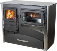 Kaminofen mit Backfach und Herdplatte mit Glaskeramik ABC Concept 2 Air Rechts Mehrfachbelegung Holzofen 11,6 kW Kamin Ofen Holz Werkstattofen