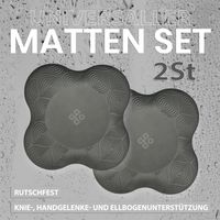 Matte Kissen Knieschoner Hand- Elenbogengelenke Yoga Sport Fitness 2er Set je 20x20cm Schwarz
