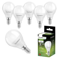 LUMILED Żarówki LED E14 P45 2,5W zastępuje (25W żarówka) 6 sztuk zestaw 249lm 4000K neutralna biel 180° kąt świecenia 230V żarówka żarówka żarówka kształt kropli kula energooszczędna lampa