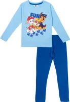 Paw Patrol Schlafanzug für Jungen - Kinder Pyjama Set Langarm Oberteil mit Hose Blau, Größe:98-104