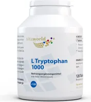 Vita World L-Tryptophan 1000 mg | 120 Tabletten | essenzielle Aminosäure | vegan | gluten- und laktosefrei