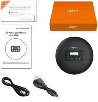 Prenosný prehrávač CD, prehrávanie hudby HiFi, LCD displej, čierny