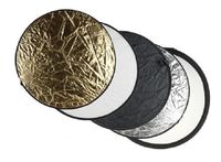5in1 Faltreflektoren Set - ca. 80cm - gold, silber, schwarz, weiß und Diffusor