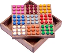 Farb-Sudoku – Denkspiel mit bunten Steckern | Sudoku aus Holz, 16 × 16 cm