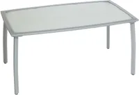 Zahradní stůl Merxx 150 x 90 cm - hliníkový rám stříbrný s matnou skleněnou deskou