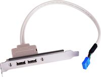 2 Anschluesse USB 2.0-Motherboard-Rueckwand-Erweiterungshalterung an 9-polige Header-Kabeladapter-Erweiterungs-Rueckhalterungen fuer PC-Gehaeuse