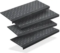 BigDean 4er Set Stufenmatten aus Gummi - 65x25cm - Treppenstufen Matten für Außen Outdoor - Antirutschmatten Treppe Anti-Rutsch Gummimatten