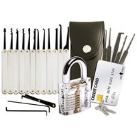 LOCK COWBOY 20-PIECE LOCKPICKING SET PROFESSIONAL MIT TRANSPARENTEM PADLOCK - Standardtitel