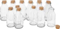 VBS XXL Glasflaschen mit Korkenverschluss 12 Stück 5x10cm 130ml