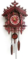 Kuckucksuhr Hausform Wanduhr Kuckucks Uhr Holz Retro Vintage Clock Dekoration Uhr