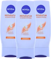 3 x NIVEA Reparatur & Gezielte Pflege Spülung Strapaziertes & Geschädigtes Haar je 200 ml