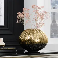 Deko Vase ABSTRACT 30cm gold Handarbeit Hammerschlag