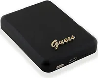 Guess Magsafe Metal Script Logo Induktions-Powerbank 15 W 5000 Mah - Schwarz