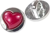 10 Ösenknöpfe 11 mm Motiv Herz Knopf Motivknopf  Farbauswahl, Farbe:H