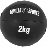GORILLA SPORTS® Medizinball - 2kg Gewichte, 29cm, aus Leder, Schwarz - Trainingsball, Fitnessball, Gewichtsball, Slam Ball