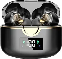 INF Bezdrátová sluchátka Bluetooth 5.0 s duálními dynamickými reproduktory Černá