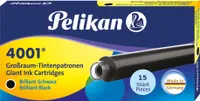 15 Pelikan Großraum Tintenpatronen 4001®/ Füllerpatronen/Farbe: brillant-schwarz