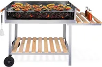BBQ Collection gril na drevené uhlie BBQ so stolom - Záhradný kuchynský gril s nastaviteľnou výškou