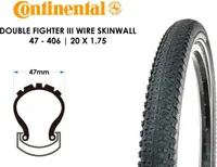Continental Double Fighter III 47-406 20x1.75 Reifen Mantel Decke Fahrradreifen
