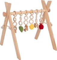 KiddyMoon Hölzerne Spiel Turnhalle Für Kleinkinder Mit Hängenden Spielzeug Montessori Spiel Spielzeug Für Kleinkind Übung Baby Gym, Natürlich
