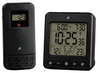 Digitales Thermometer Innen Und Außen Mit Kabelgebundenem Außensensor,  Uhrzeit, Min-Max-Werte, Farbe: Schwarz, Modell: 48432[N178] - Cdiscount  Jardin