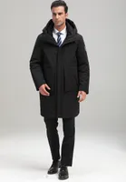 HerrenWinterJacke Quilted Steppjacke Gefüttert Winterjacke,, herren jacke winter, mit 125-144g Entendaunen mit Kapuze XXL