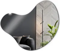 Wandspiegel Unregelmäßige Form – Boho Japandi Spiegel - Hängespiegel für Wohnzimmer Schlafzimmer - 77x77 cm