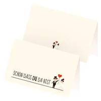 itenga 24x Tischkarte Platzkarte Hochzeit Motiv 24 Visitenkartengröße
