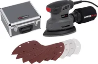 Powerplus Handschleifer Set mit Koffer und 100 x Schleifpapier 140 W 13000 min-1
