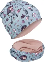HECKBO Meerjungfrau Kinder Mädchen Beanie Mütze & Loop-Schal Set - Wendemütze - 2-8 Jahre - 95% Baumwolle - weiches & pflegeleichtes Stretch-Material - Jahreszeiten