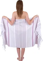 Betz Hamamtuch Saunatuch Badetuch XXL Größe 90 x 170 cm Spa Yoga Strand 100% Baumwolle Farbe - 24207-1 altrosa