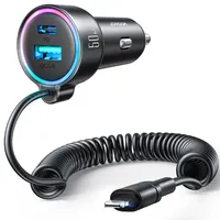 Joyroom 50W kabelová nabíječka do auta s konektorem lightning - černá