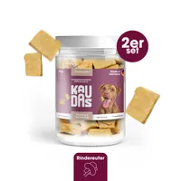 KAUDAS Hundesnack RindereuterPur - 2× 70g gefriergetrocknetes Rind - 350g Rohgewicht