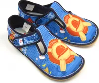 Jungen Hausschuhe BAREFOOT EF 395 Feuerwehr Blau 32