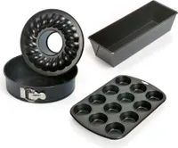 Kaiser Classic Backform-Set 4-teilig, Springform mit Flach- und Rohrboden 26 cm, Königskuchenform 30 cm, Muffinform für 12 Muffins Standard-Muffingröße 7 cm, antihaftbeschichtet