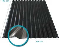 KAISER plastic® Wellplatte | PC - Polycarbonat | C-Struktur und schwarz | 0,8mm Stärke | Sinus 76/18 | 90 x 120 cm | 10 Stück SET |  Germany