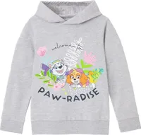 Paw Patrol - "Paw-Radise" Kapuzenpullover für Mädchen NS7895 (116) (Grau meliert)