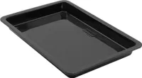 FMprofessional Pizzablech 42x29 cm, eckige From ideal für Pizza, Backblech ist hitzebeständig bis 400°C, rechteckiges Blech mit Emaille Versiegelung (Farbe: Schwarz)