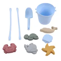 Silikon Strand Spielzeug Baby Sand Spielen Spielzeug Set Enthält Silikon Eimer Tier Modell Sand Schaufel