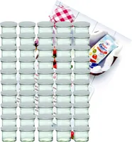 50er Set Sturzglas 125ml Marmeladenglas Einmachglas Einweckglas To66 weißer Deckel incl. Rezeptheft