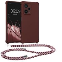 kwmobile Necklace Case kompatibel mit Xiaomi Redmi Note 12 Pro+ 5G / Note 12 Pro Plus 5G Hülle - Cover mit Kordel zum Umhängen - Silikon Schutzhülle Bordeaux Violett