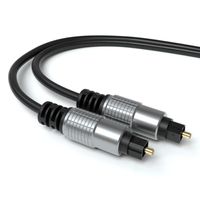 Toslink Kabel Optisch - Audio LWL SPDIF Digital Metallplug - Schwarz 2m